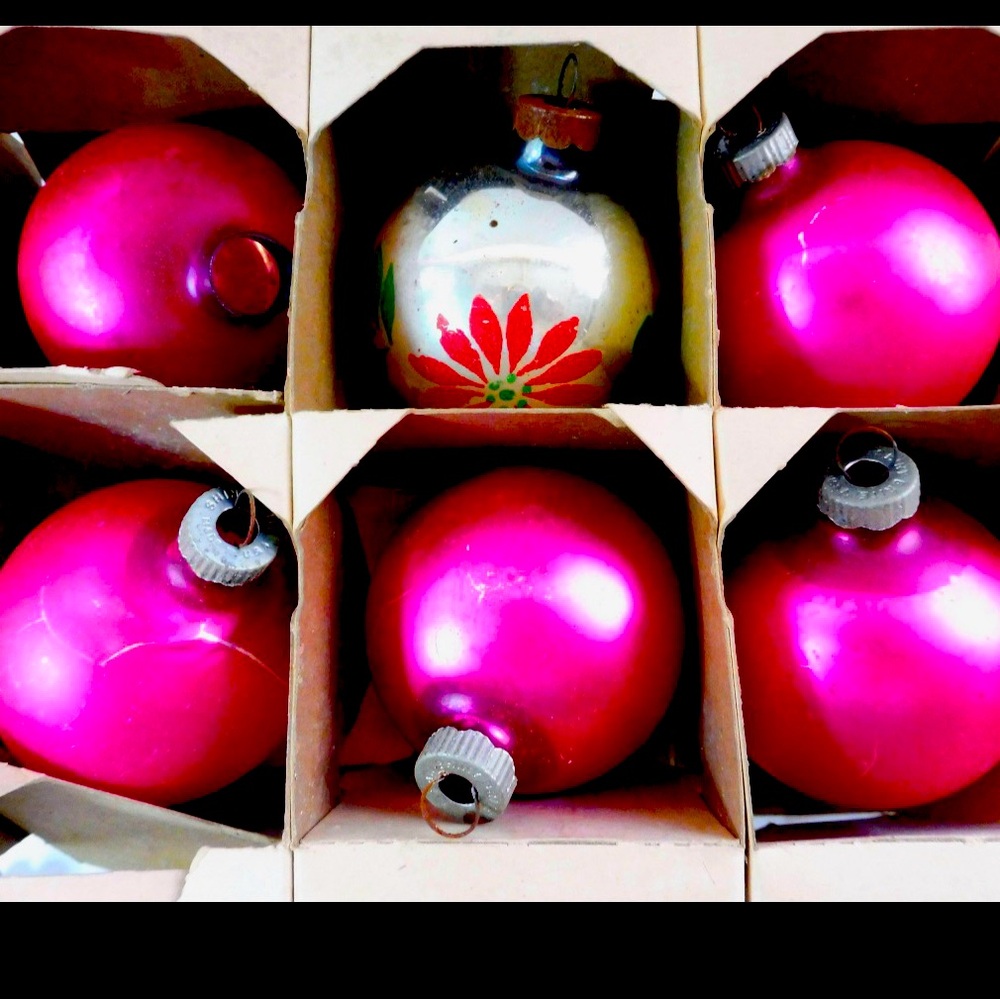 Vintage Shiny Brite Ornaments, Pink Shiny Brite Ornament, Mercury Glass Ornament